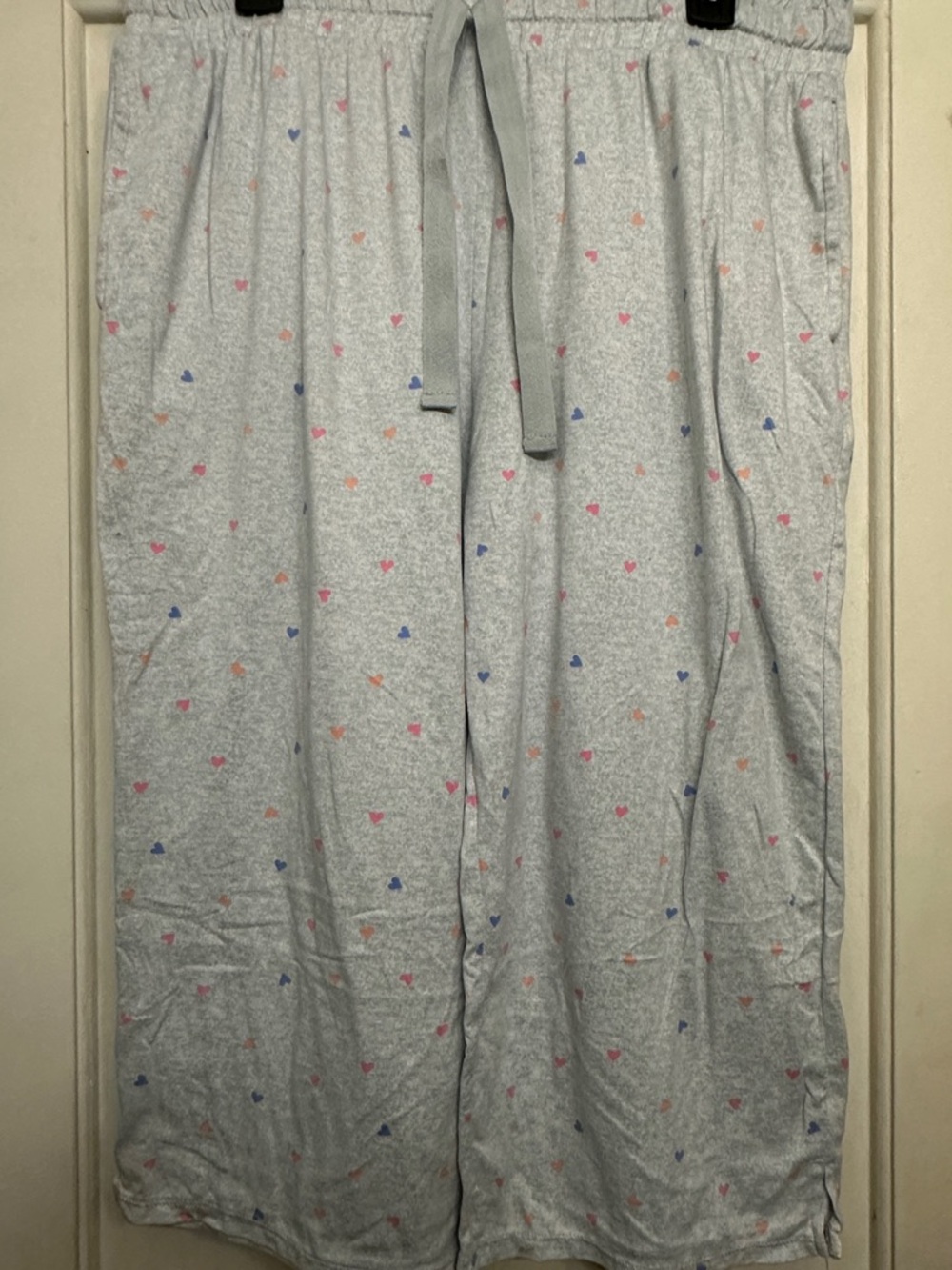Sleep Chic Light Gray Heart-Print Pajama Pants - Soft Sleepwear